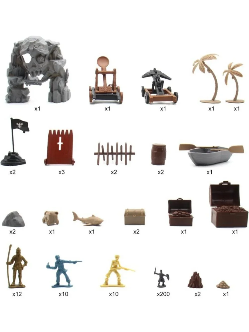 Medieval Castle Knight Toy Soldiers Set - 20 Pirates, 12 Soldiers, 8 Cavalry